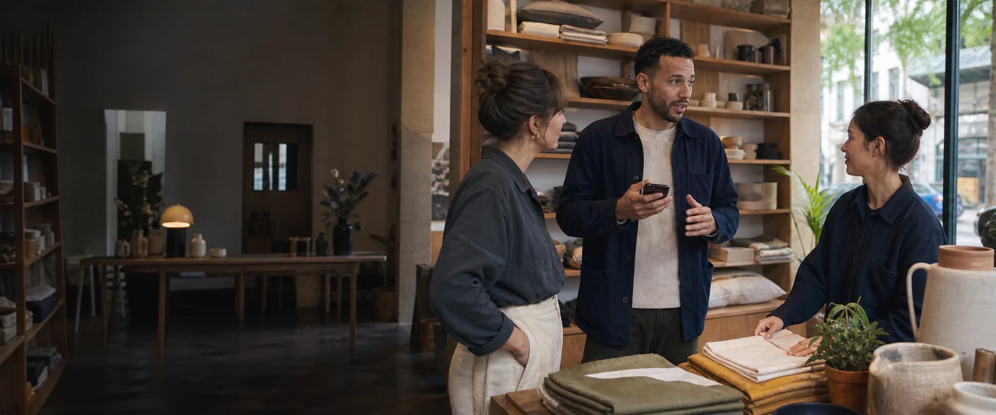 Responsable de boutique consultant son téléphone