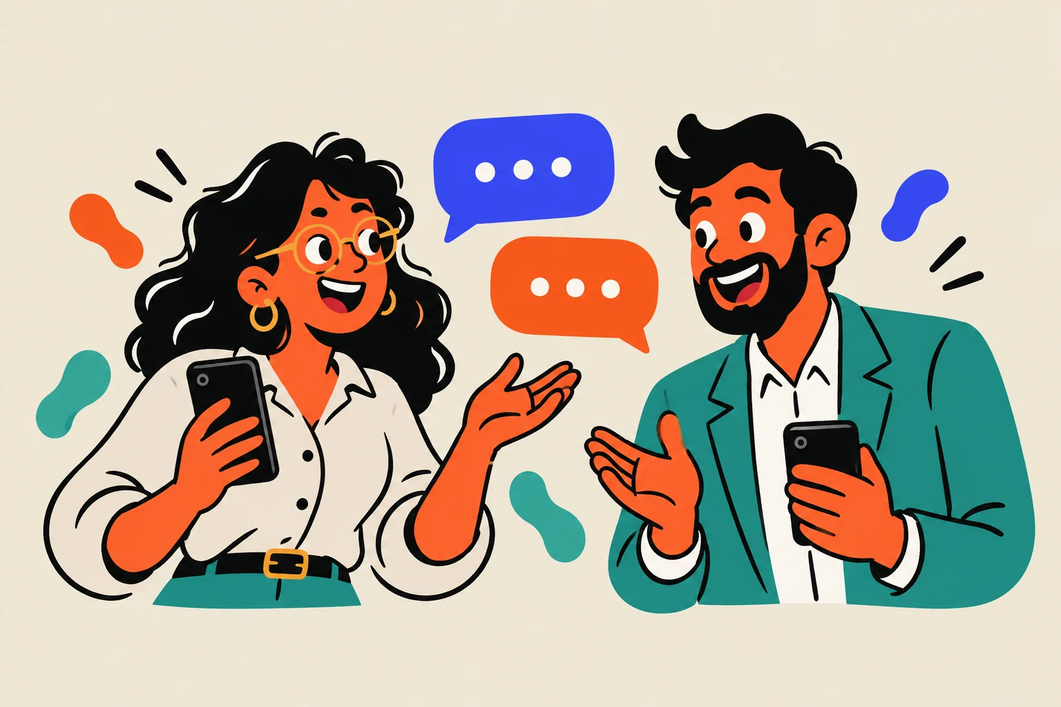 Un recruteur et une candidate échangent directement par messagerie